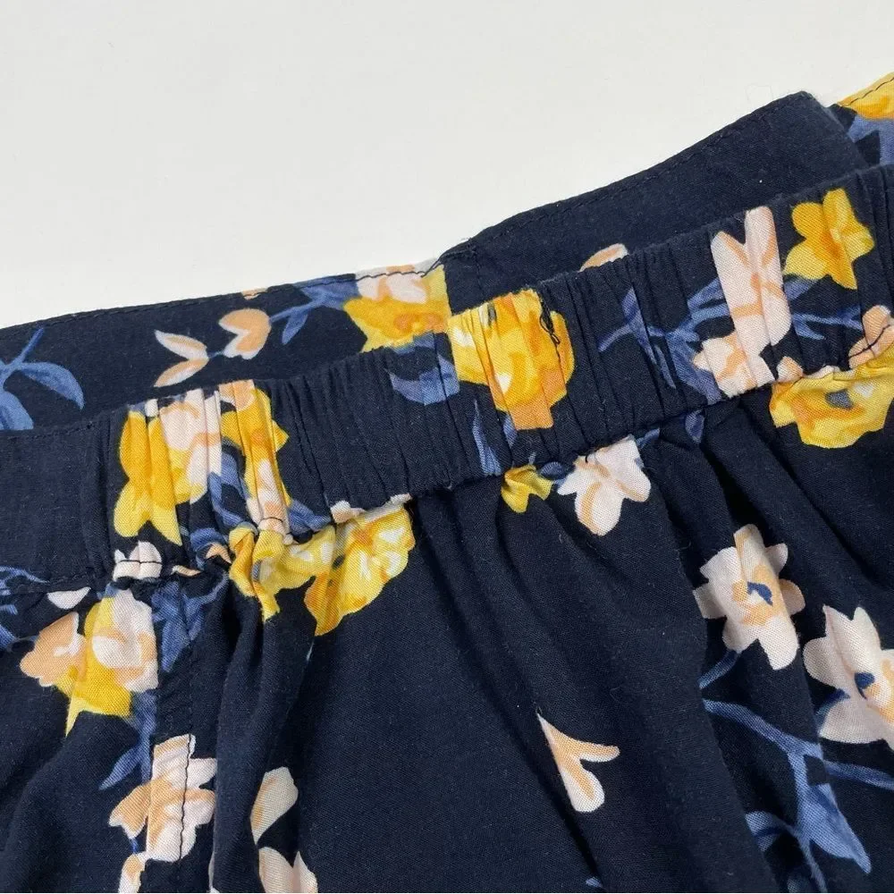 Floral Button Front Mini Skater Skirt
